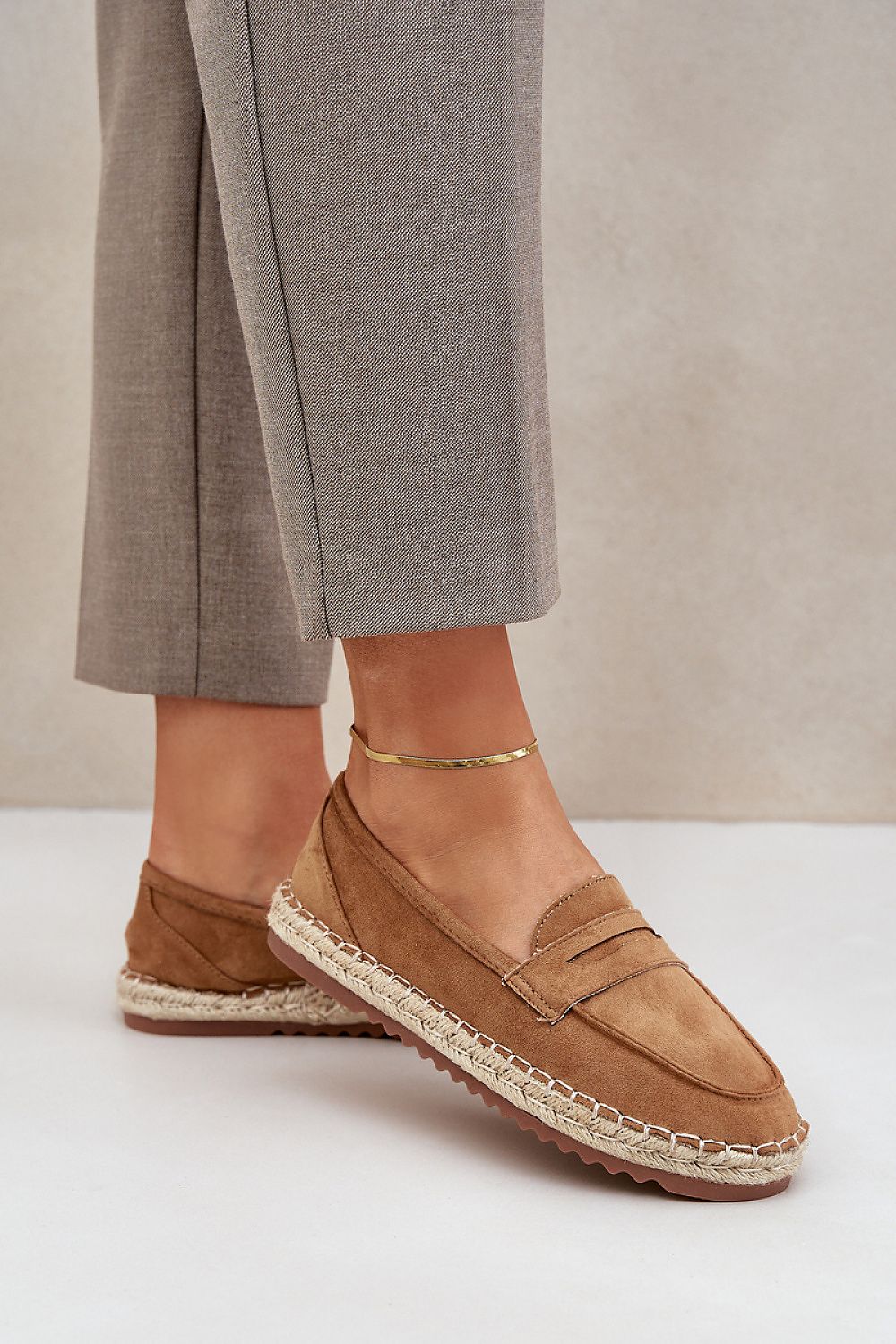 Luxury eco-suede espadrilles for women by Step in Style, showcasing jute detailing and a rounded toe design, perfect for summer wear.