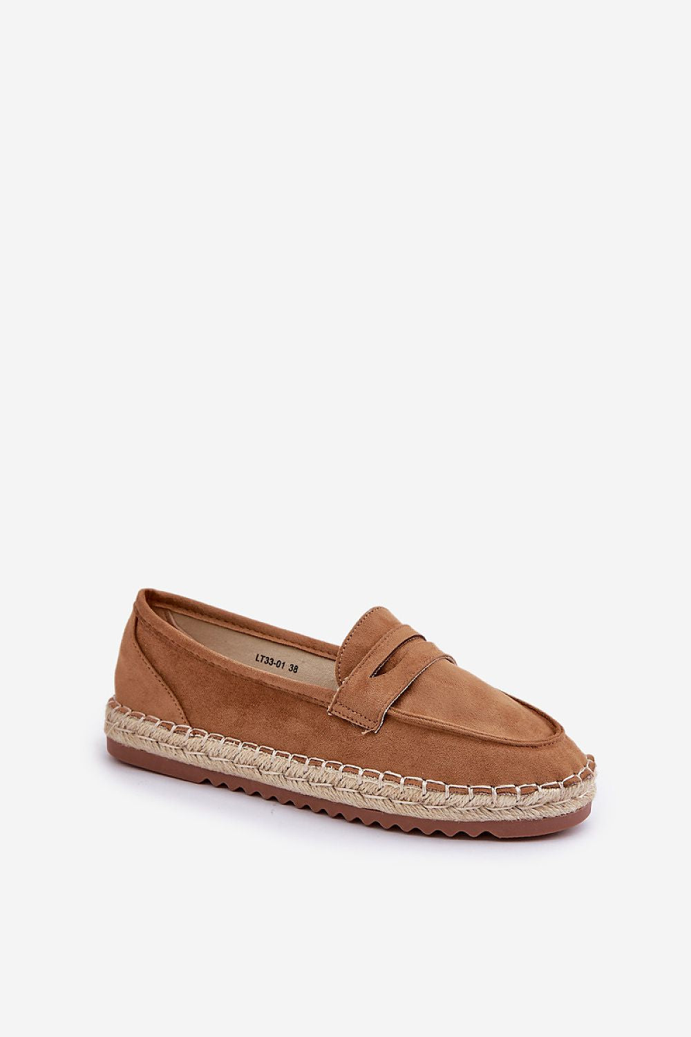 Elegant women's espadrilles made from eco-suede by Step in Style, featuring a stylish jute braid and comfortable flat sole.