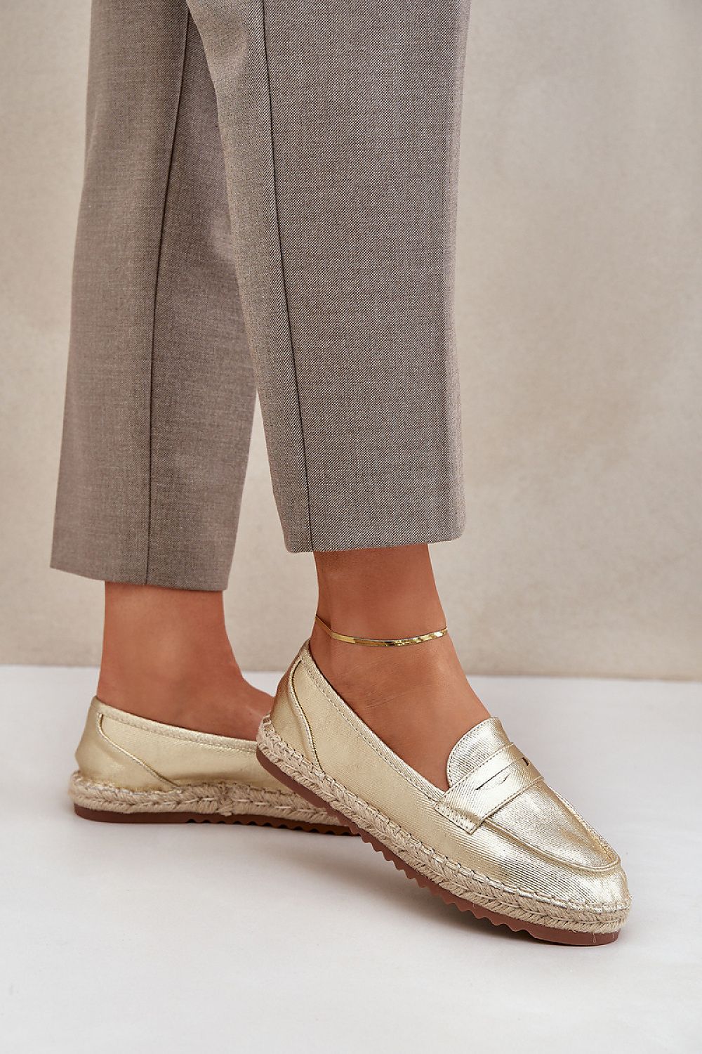 Luxury women's eco-suede espadrilles with jute detail, crafted by Step in Style, showcasing a chic design perfect for summer days, available in sizes EU 36-41.