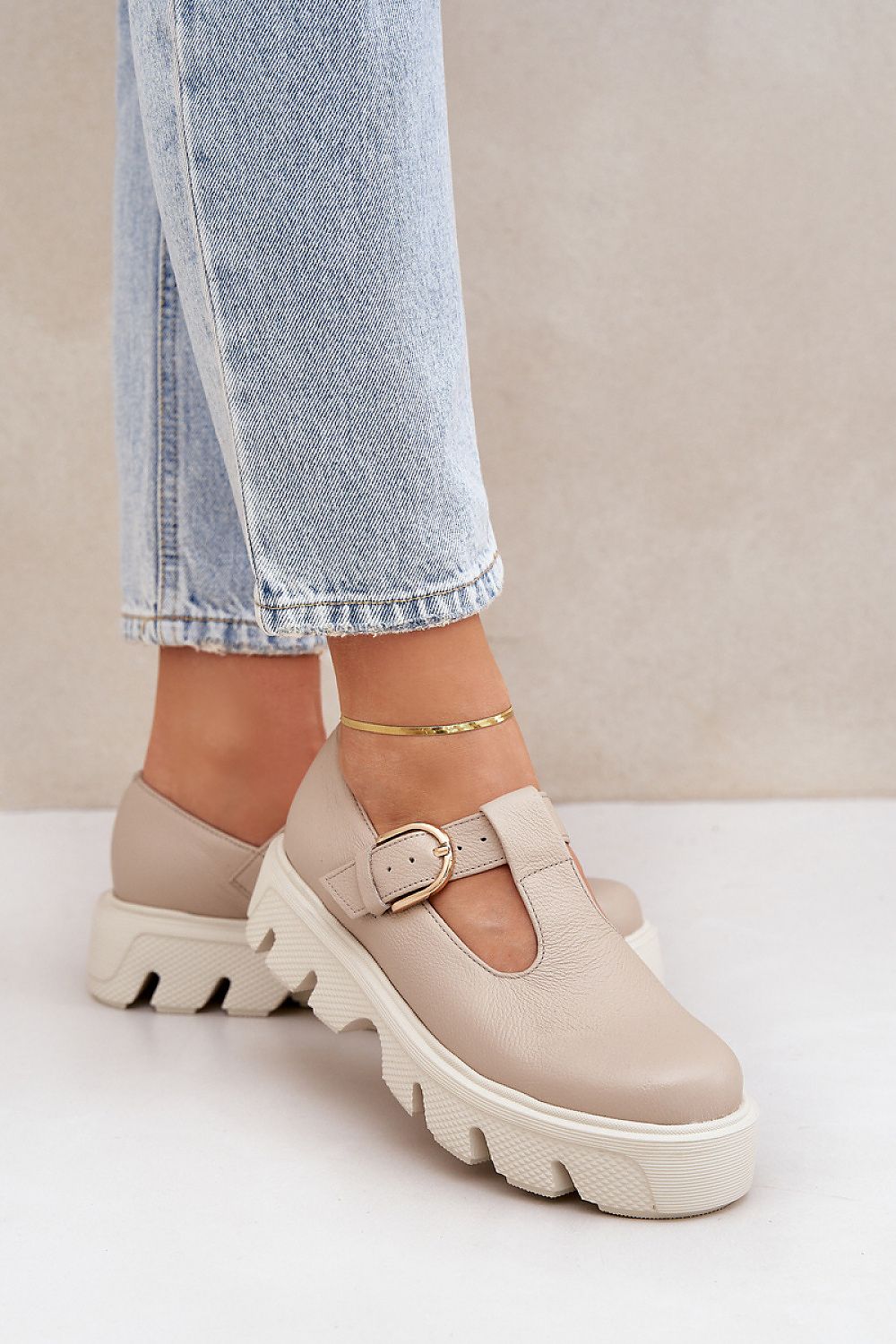 Luxury Women's Suede Half Shoes by Step in Style featuring a 4cm platform and adjustable strap, perfect for modern elegance.