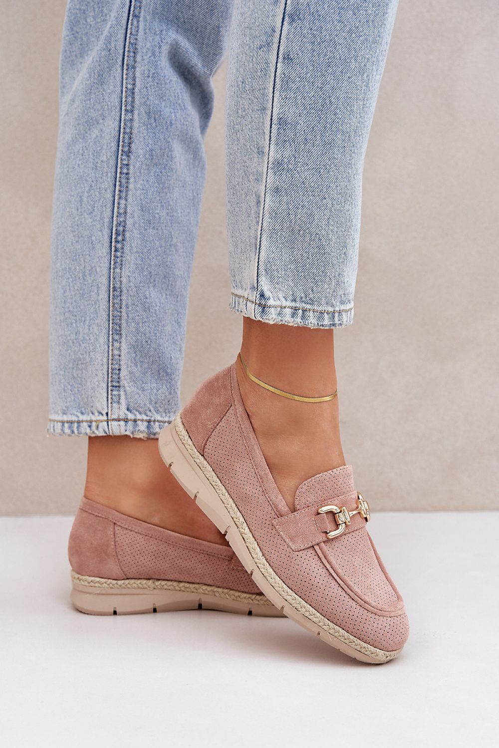 Stylish eco suede moccasins for women by Step in Style, featuring a breathable upper and elegant platform, perfect for various occasions.
