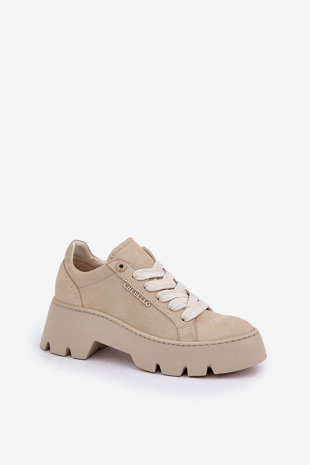 Luxury women's natural leather sneakers from Step in Style, featuring a comfortable platform heel, elegant design, and rounded toes for a sophisticated look.