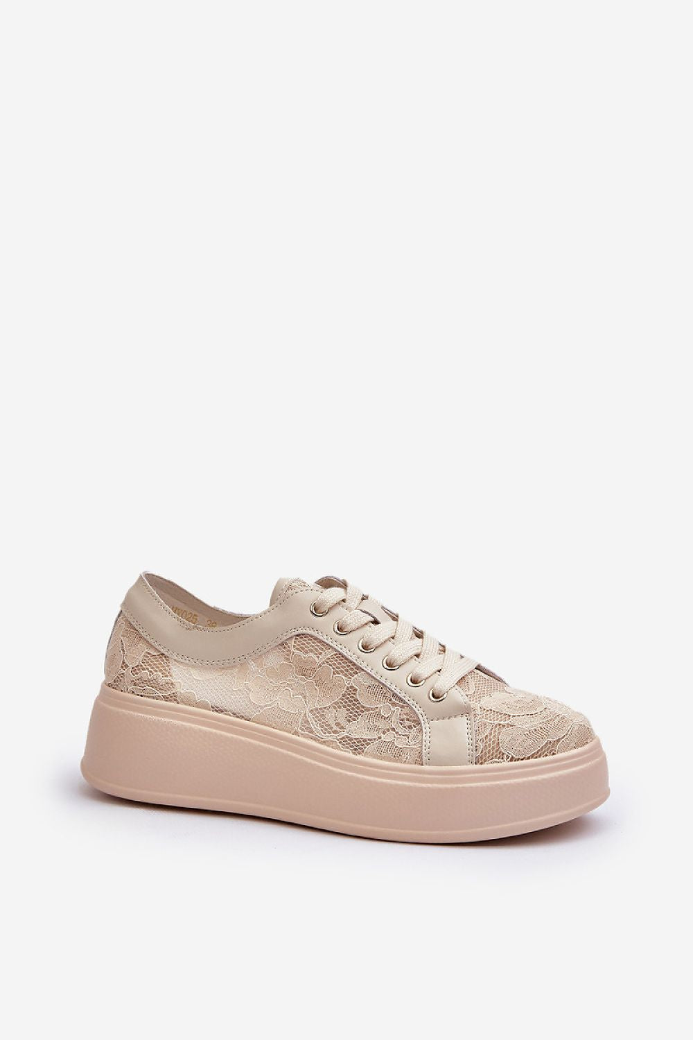 Stylish women's platform sneakers by S.Barski, showcasing a delicate lace upper and a comfortable fit, perfect for elevating your casual look.