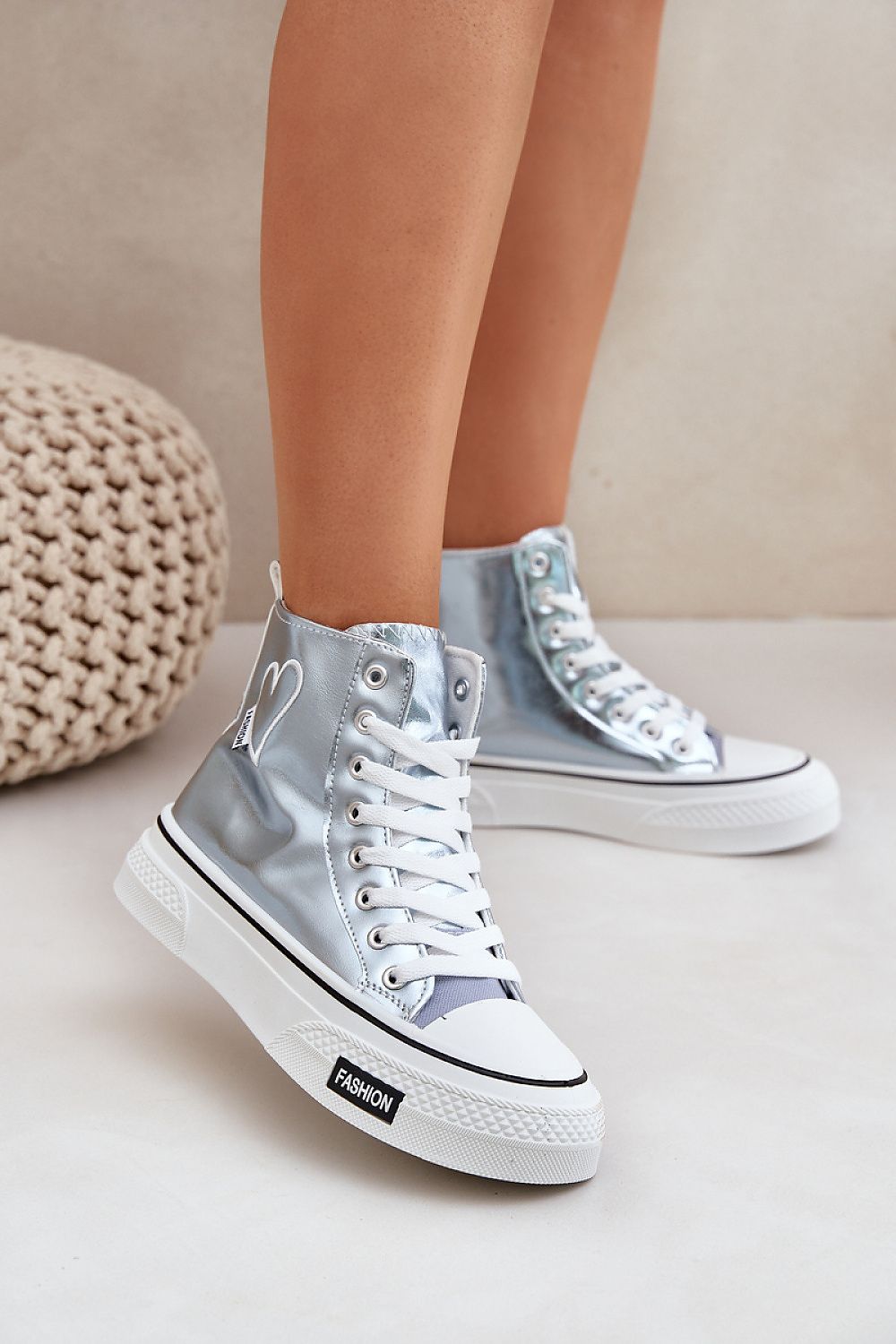 Elegant Women's Eco Leather Sneakers by Step in Style featuring a 4 cm platform and charming heart detail, perfect for casual outings.