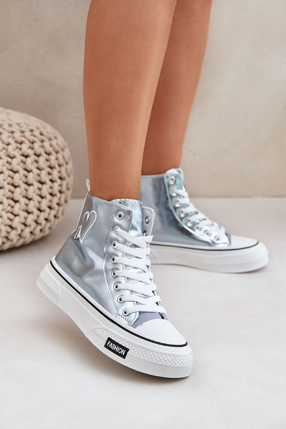 Elegant Women's Eco Leather Sneakers by Step in Style featuring a 4 cm platform and charming heart detail, perfect for casual outings.