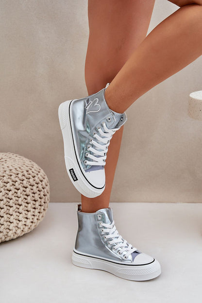 Chic Women's Eco Leather Sneakers with a 4 cm rubber platform from Step in Style, offering a blend of comfort and elegance for everyday wear.