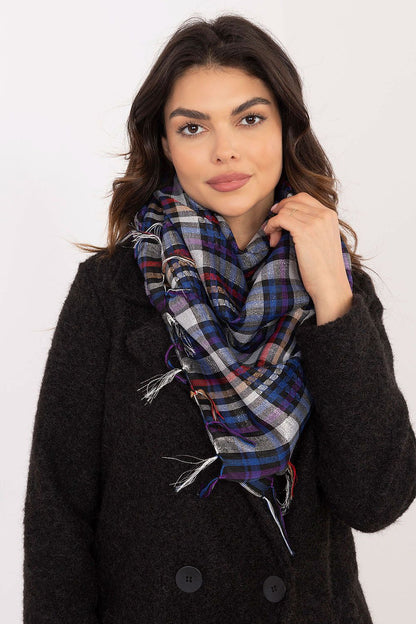 Chic and versatile 100cm neckerchief scarf with warm polyester and viscose blend, designed by AT for comfort and style.