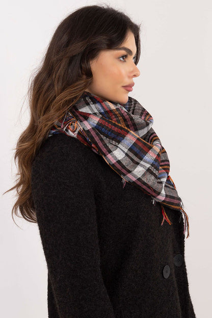 Stylish checkered neck scarf by AT, crafted from a soft blend for comfort, showcasing a fashionable design suitable for various occasions.