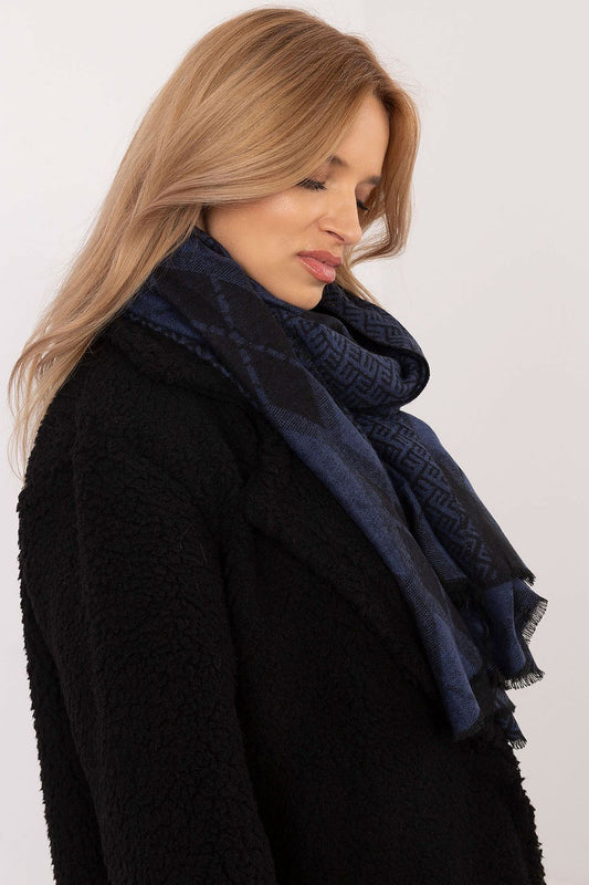 Stylish viscose neckerchief scarf by AT featuring a modern geometric design, ideal for both casual and formal attire.