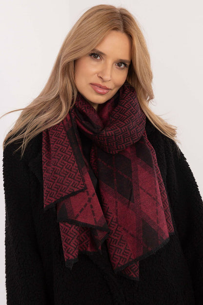 Stylish geometric viscose neckerchief scarf by AT, designed to add elegance and sophistication to everyday attire.