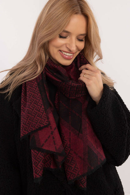 Viscose neckerchief scarf by AT, featuring a sophisticated geometric print, perfect for elevating any outfit.