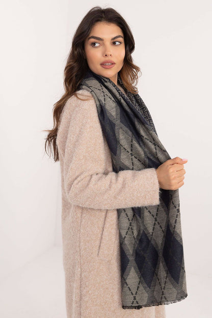 Luxurious geometric design neckerchief scarf by AT, a perfect accessory for both casual and elegant looks.