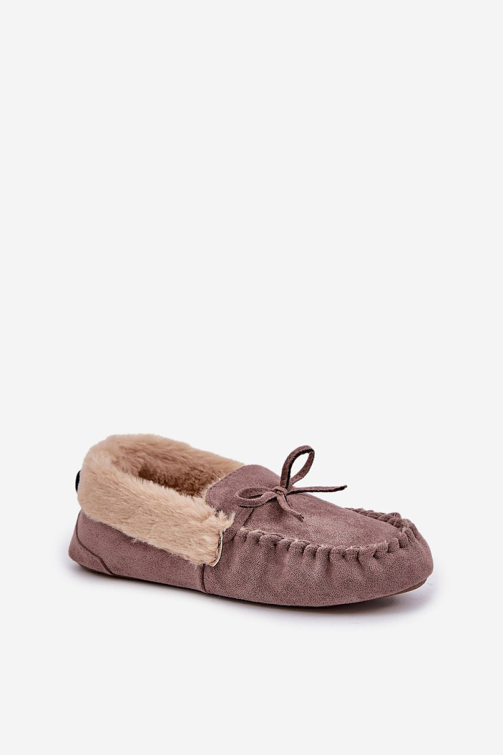 Step in style eco suede slippers available in various sizes, designed for warmth and sophistication.