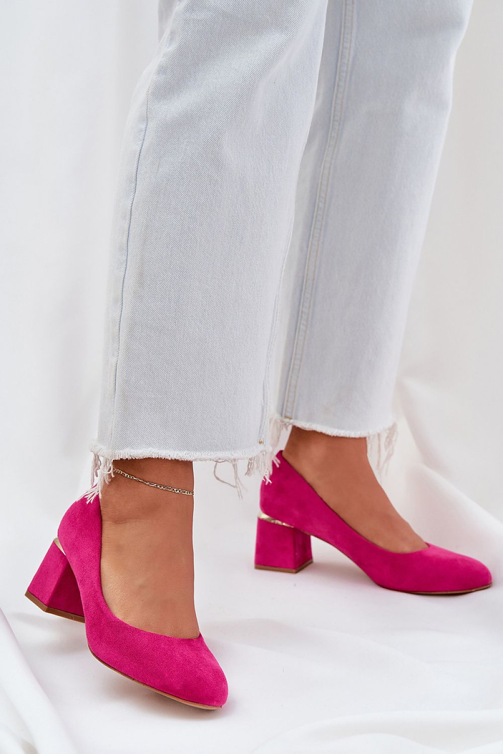 Stylish eco suede pumps by Step in Style with a sleek 6 cm block heel, ideal for enhancing any outfit with a touch of sophistication.
