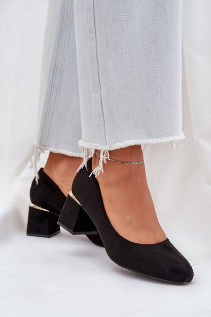 Fashion-forward eco suede block heel shoes by Step in style, perfect for both casual and formal occasions.