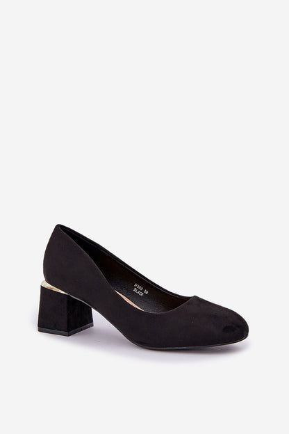 Stunning block heel pumps in imitation leather suede, designed by Step in style, showcasing elegance and comfort for everyday wear.