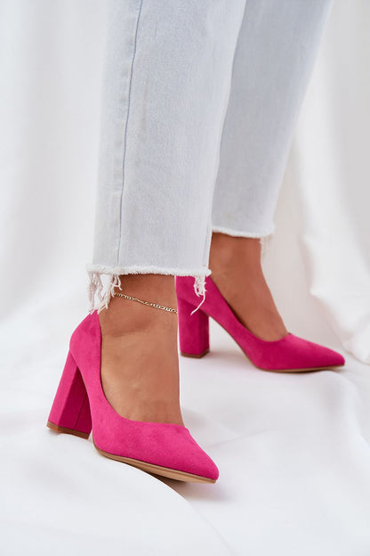 Comfortable and chic block heel suede pumps for women by Step in Style, ideal for both formal events and professional settings.