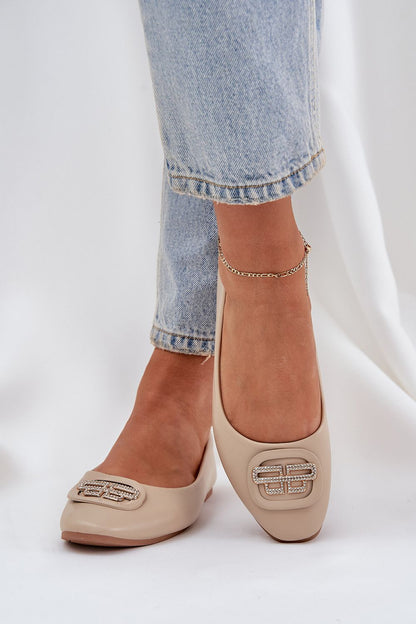 Comfortable and sophisticated Women's Eco Leather Ballet Flats in EU sizes 36-41 by Step in Style, featuring delicate embellishments.