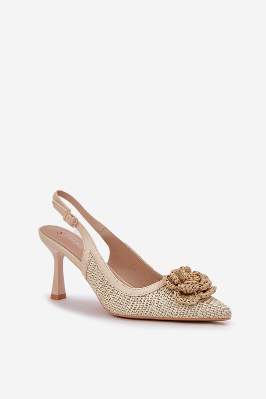 Step in Style luxury high heels with exquisite braid detailing and delicate flower accents, perfect for summer occasions.