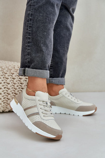 Stylish women's leather sneakers by Step in Style, featuring a lightweight platform design and comfort insole for ultimate walking comfort.