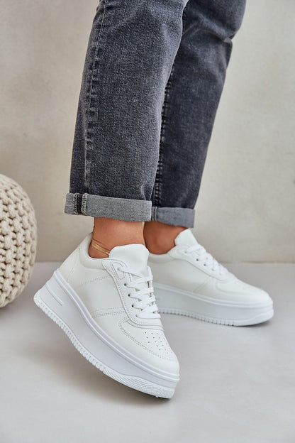 Eco-leather platform sneakers by Step in Style for women, showcasing a luxurious classic design with rounded toes and a comfortable fit, available in sizes EU 36-41.