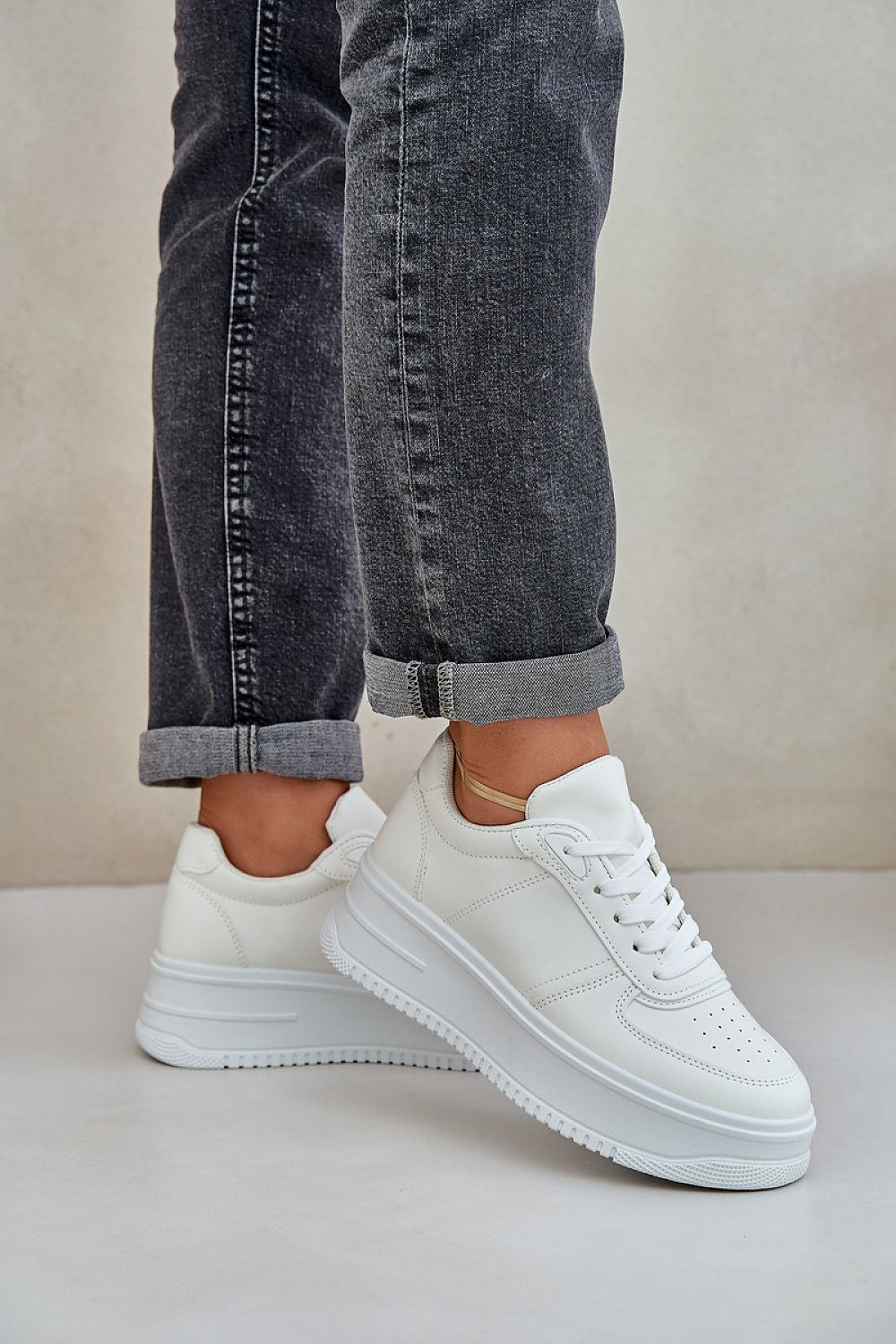 Luxury eco-leather platform sneakers for women by Step in Style, featuring a comfortable classic design, suitable for sizes EU 36-41.