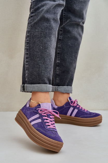 Stylish low lace-up women's sneakers made from premium natural leather, designed by Step in style for ultimate comfort and chic appeal.