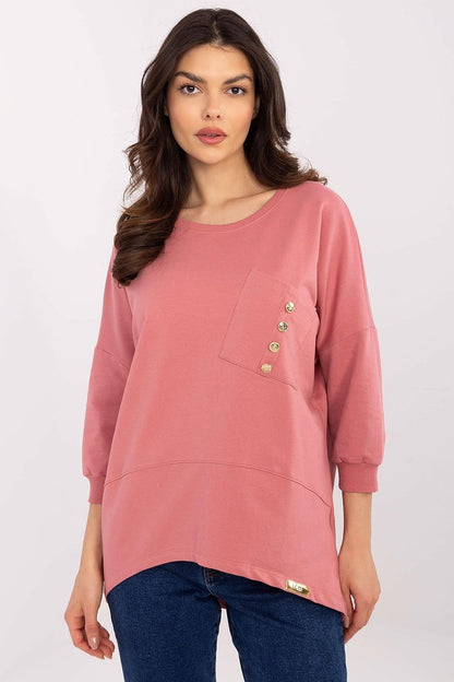 Model wearing the Elegant Everyday Cotton Blouse in various sizes, perfectly tailored for comfort by Factory Price.