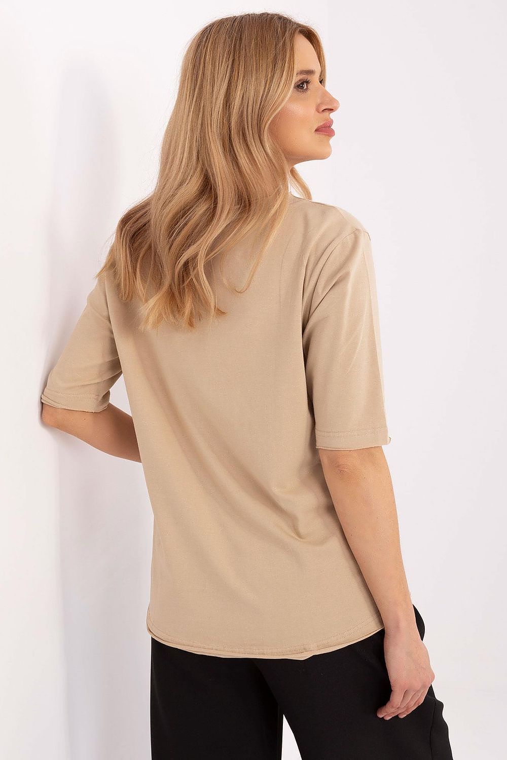 Versatile women's blouse with round neckline and animal print, made for ultimate comfort, designed by Factory Price.