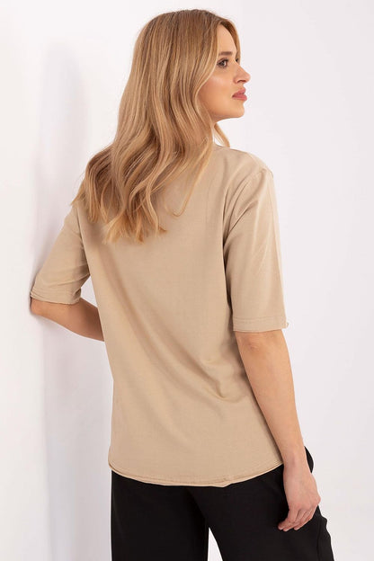 Versatile women's blouse with round neckline and animal print, made for ultimate comfort, designed by Factory Price.