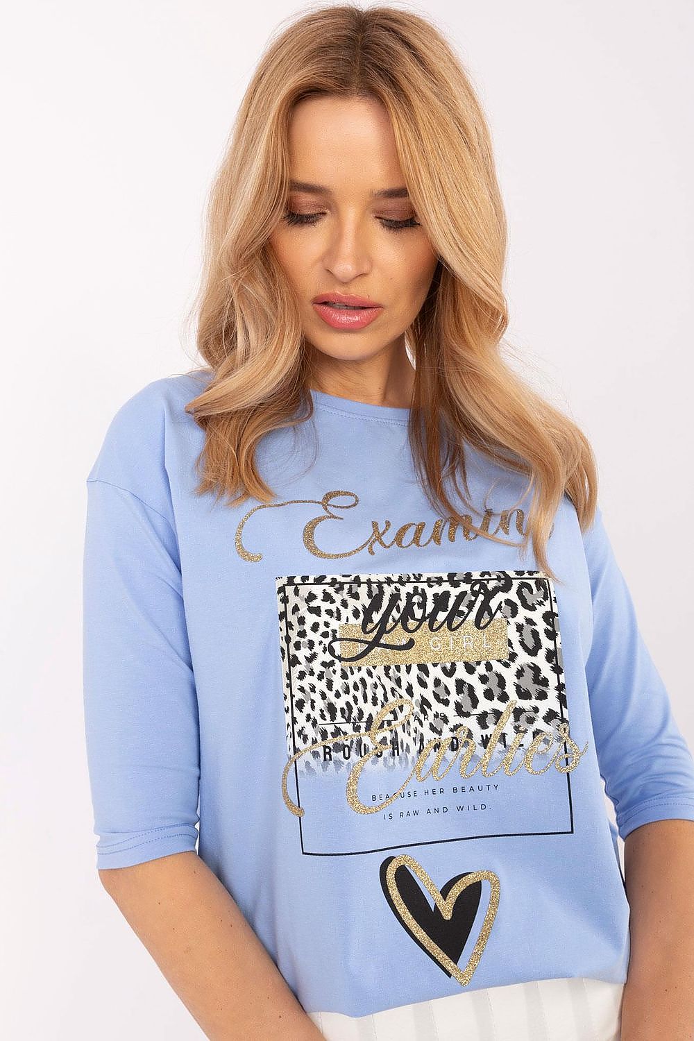 Close-up view of the luxurious Animal Print Motif of the Cotton Blend Blouse by Factory Price, showcasing intricate patterns and quality fabric.