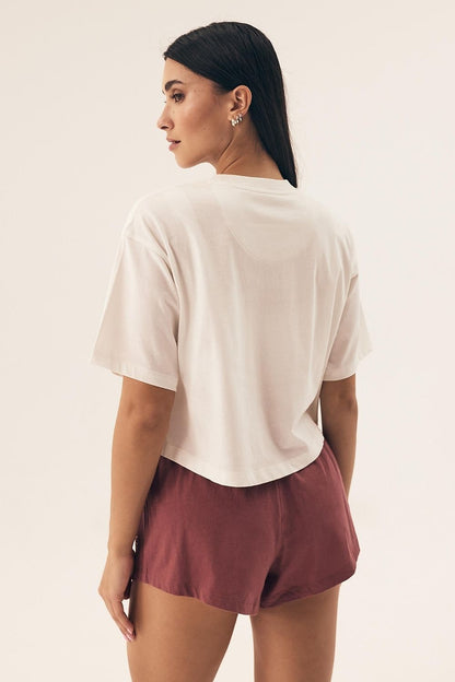 Elegant and minimalist Women's Pyjamas Set by Henderson, crafted from 100% cotton, perfect for relaxation and upscale homewear.