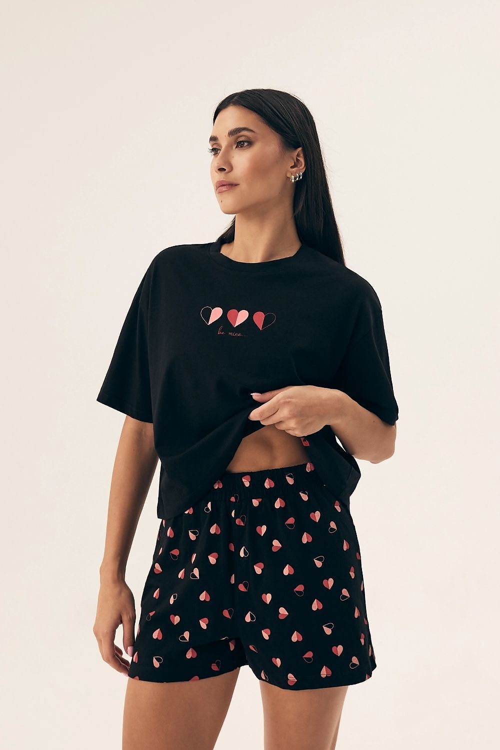 Henderson Luxury Cotton Women's Pyjama Set showcasing short sleeves and shorts in elegant design, perfect for comfortable sleep and relaxation, available in sizes S-XL.