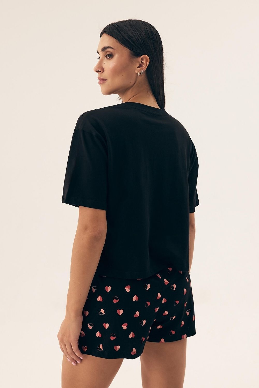 Henderson Luxury Cotton Women's Pyjama Set - elegant short-sleeved top and comfortable shorts, perfect for stylish relaxation at home.