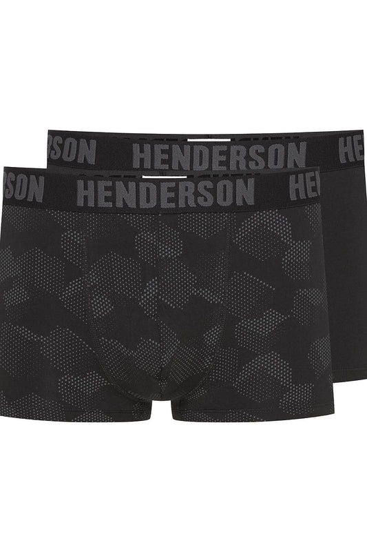 Elegant packaging of Henderson Men's Boxers 2-Pack, featuring soft and breathable fabric, ideal for fashion-conscious men seeking comfort in their underwear.