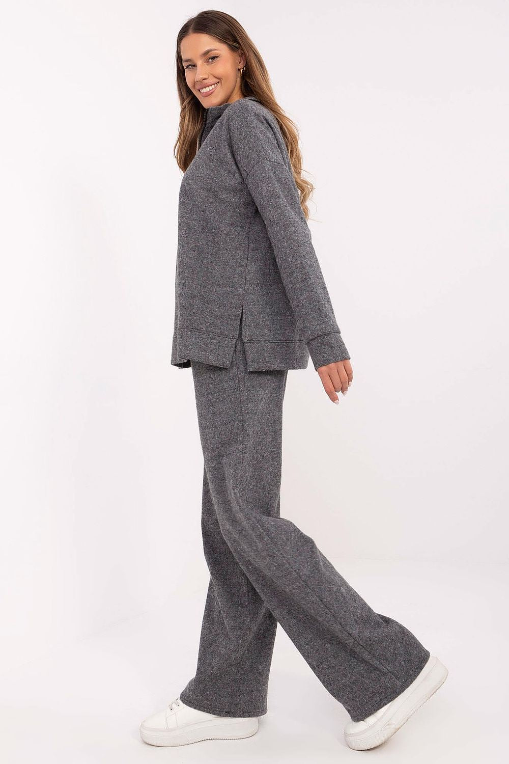 Full view of the Lakerta stylish tracksuit set for women, highlighting the comfortable cotton blend fabric and modern design, perfect for luxury and casual settings.