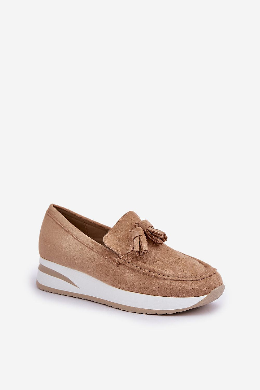 Comfortable eco-suede women's moccasins with rounded toe and 4.5 cm wedge heel, designed by Step in Style, perfect for chic everyday wear in EU sizes 36-41.