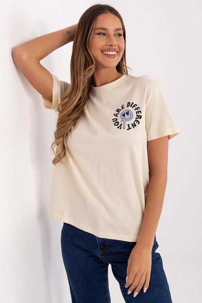Sophisticated Sublevel women's t-shirt in sizes XS-XL, crafted from 100% cotton for a premium feel and minimalist appeal.