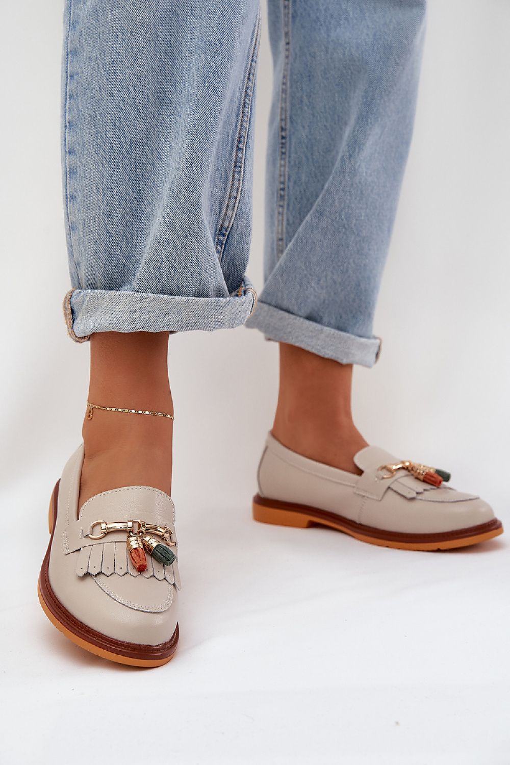 Luxury Natural Leather Moccasins for Women by Step in Style, featuring an elegant design with charming decoration, available in EU sizes 36-41