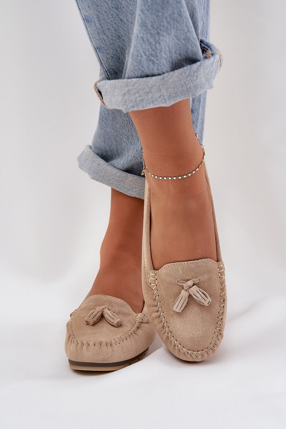 Stylish women's moccasins in natural suede from Step in Style, designed for daily wear with a soft leather footbed and chic silhouette.
