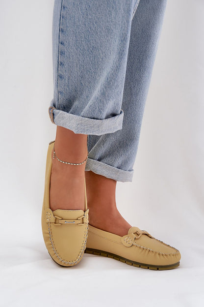 Luxury women's S.Barski moccasins in natural leather, showcasing elegant design and comfort, from vendor Step in Style.