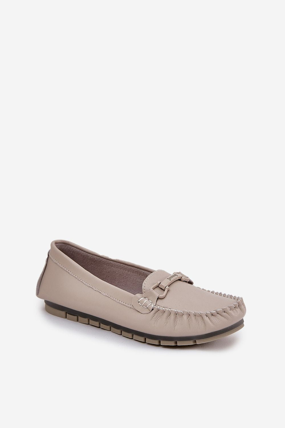 Step in Style luxury women's moccasins by S.Barski in natural leather, showcasing elegance and comfort.