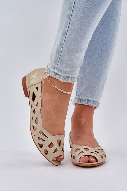 Stylish and comfortable eco leather ballet flats by Step in Style, featuring a chic open-toe design and a flat heel for everyday wear.