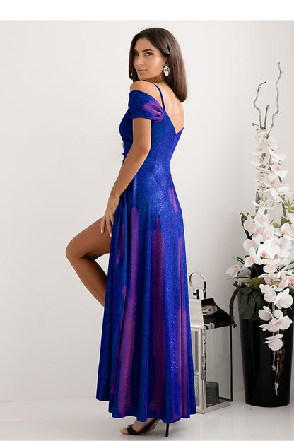 Chic long dress with wrap neckline and thin straps by With You, ideal for creating a sophisticated evening ensemble.