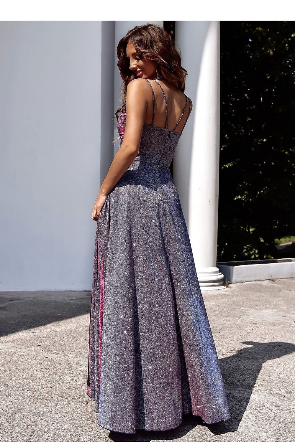 Luxurious fabric detail of the With You long dress, made of 60% cotton, encapsulating elegance with a flared design.