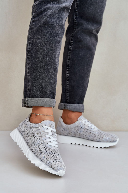 Luxury suede sport shoes from Step in style featuring a stylish sequin platform, designed for comfort and everyday wear; available in EU sizes 36-41.