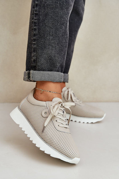 Chic women's platform sports shoes made from natural leather, adorned with sequins, presented by Step in Style, designed for ultimate comfort and elegance.