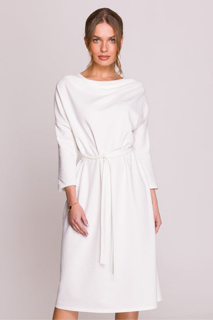 Stylove oversized modal daydress styled with belt, emphasizing an elegant silhouette and superior craftsmanship.