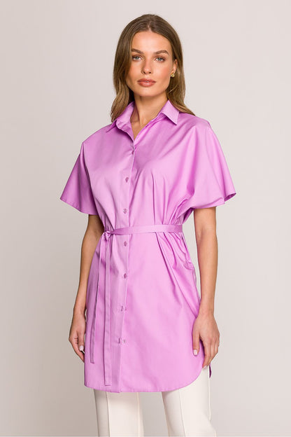 Elegant display of the Stylove cotton tunic shirt, highlighting the modern cut and breathable fabric.