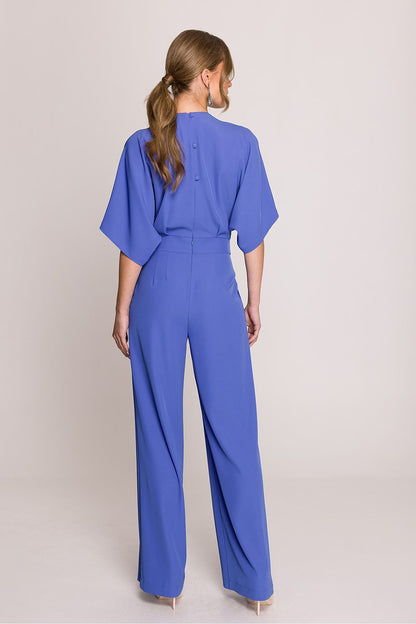 Stylove elegant women's jumpsuit available in sizes S to XXL, featuring a flattering V-neck and wrap style that celebrates feminine beauty.